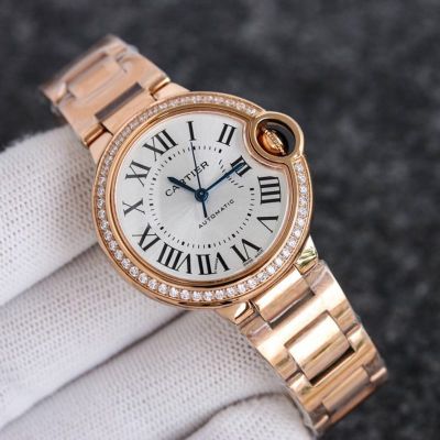TW Factory Cartier 33*10MM NH05 Movement Sapphire Glass White Face Couple Watch